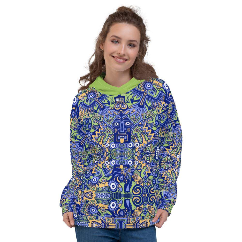 Playful Pre-columbian symbols pattern Unisex Hoodie-Unisex hoodies