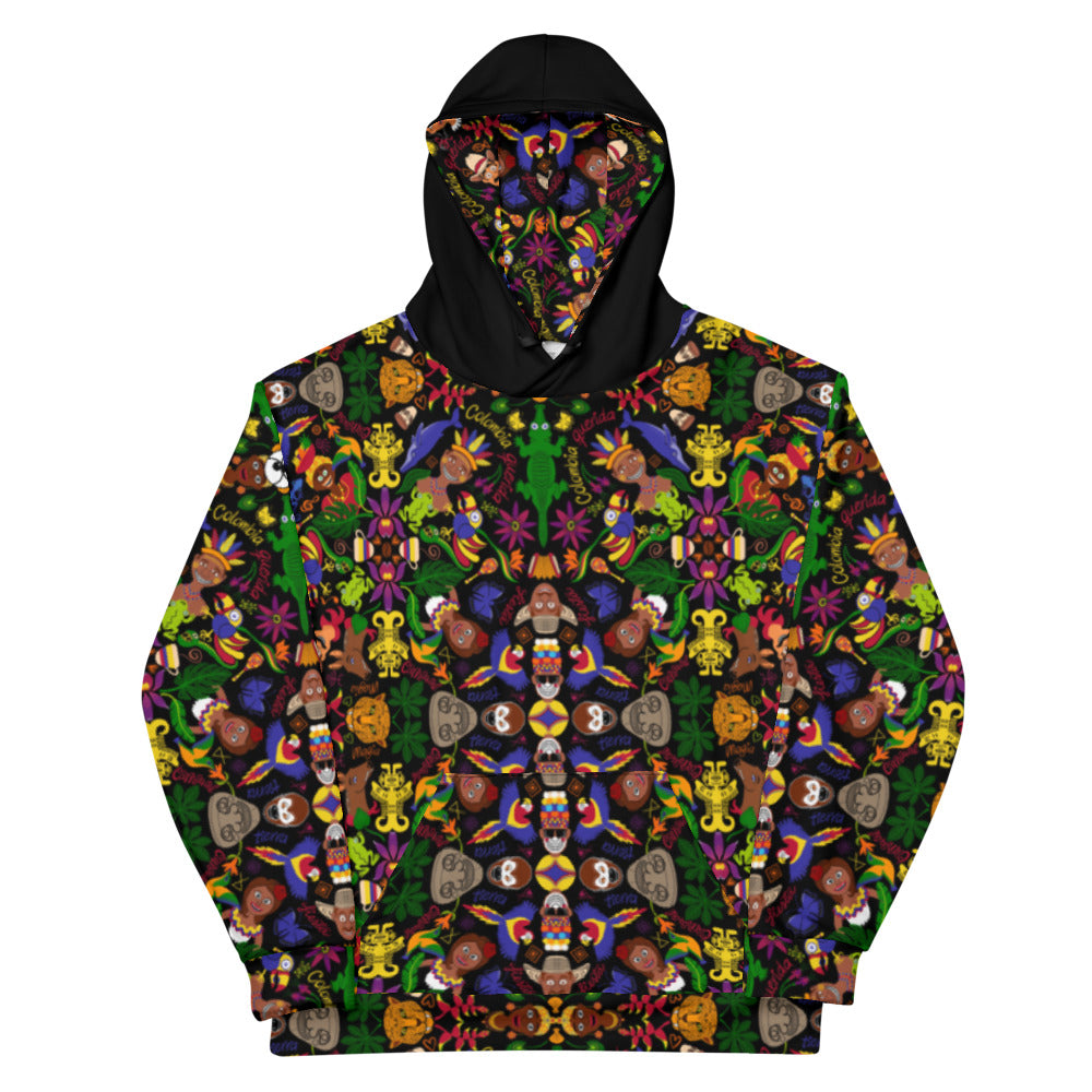 Colombia, the charm of a magical country Unisex Hoodie. Front view