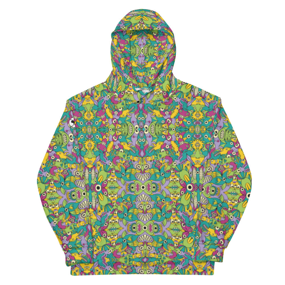 It’s life but not as we know it pattern design All over-print Unisex Hoodie. Front view
