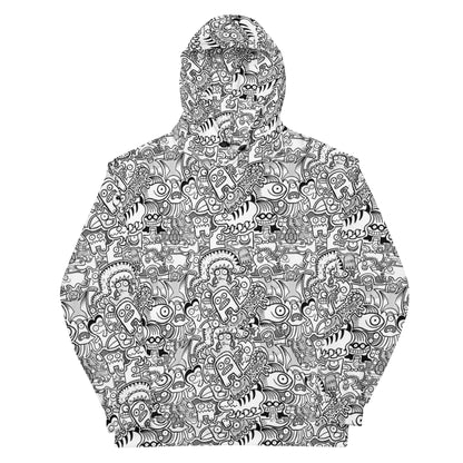 Fill your world with cool doodles Unisex Hoodie. Front view