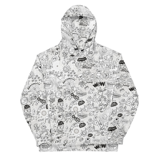 Celebrating the most comprehensive Doodle art of the universe Unisex Hoodie. Front view