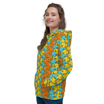 Smiling colorful fishes pattern Unisex Hoodie-Women's hoodies
