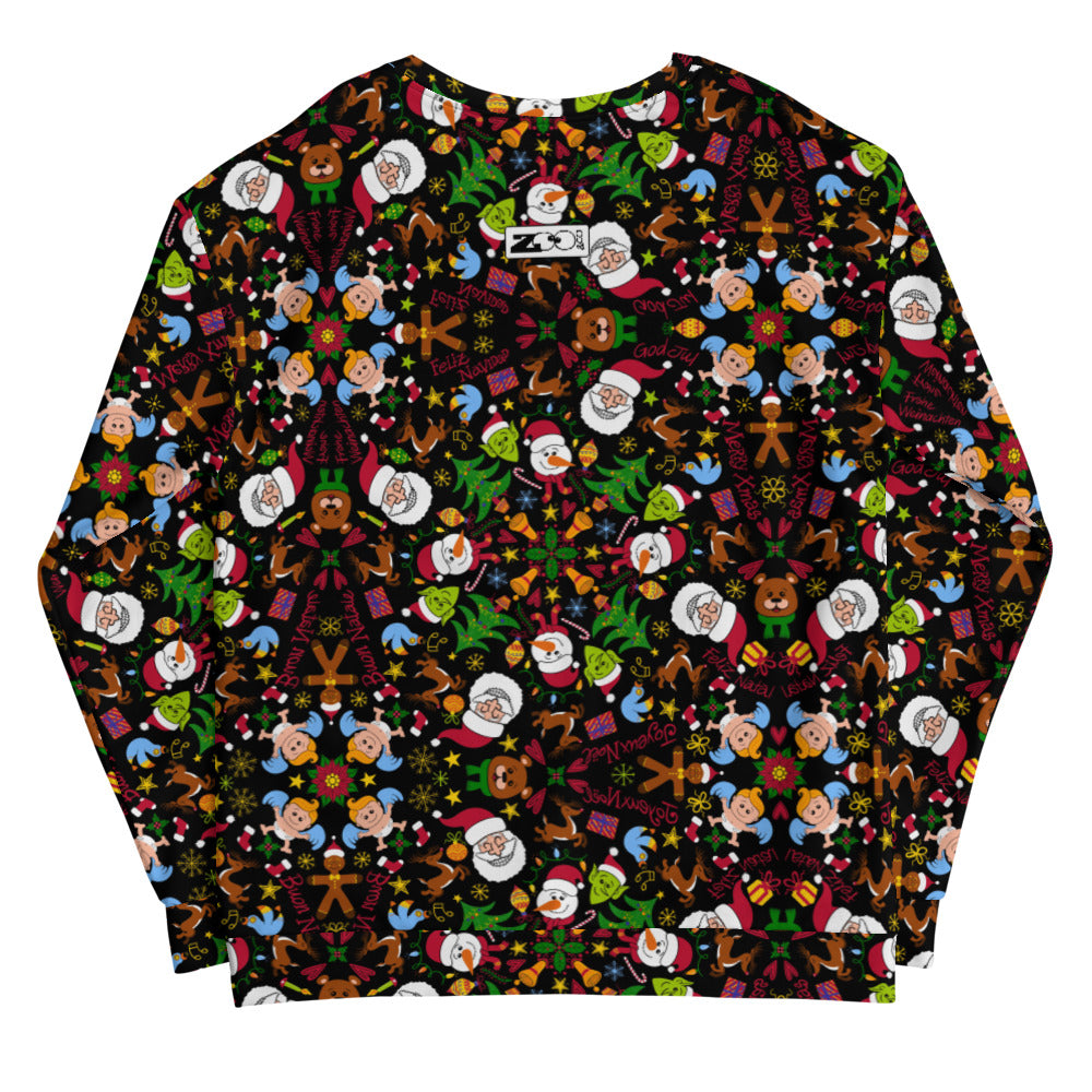 The joy of Christmas pattern design Unisex Sweatshirt. Back view