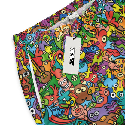 Cheerful crowd enjoying a lively carnival Unisex track pants. product detail