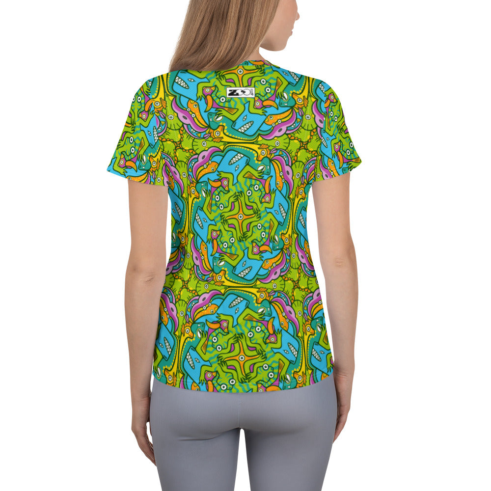 Keep calm and doodle is more than just doodling All-Over Print Women's Athletic T-shirt. Back view