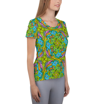 Keep calm and doodle is more than just doodling All-Over Print Women's Athletic T-shirt. Side view