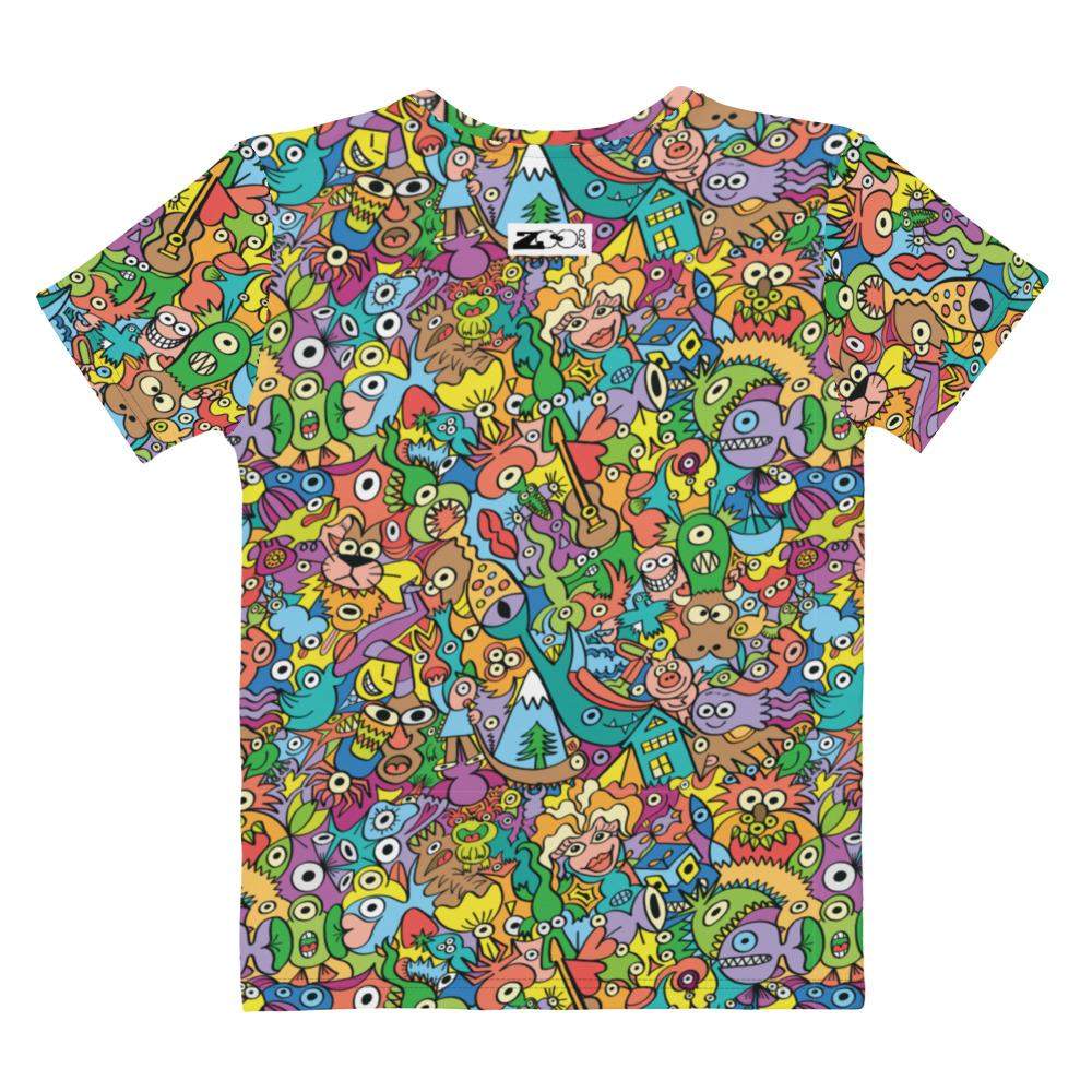 Cheerful crowd enjoying a lively carnival Women's T-shirt-All-over print T-Shirts