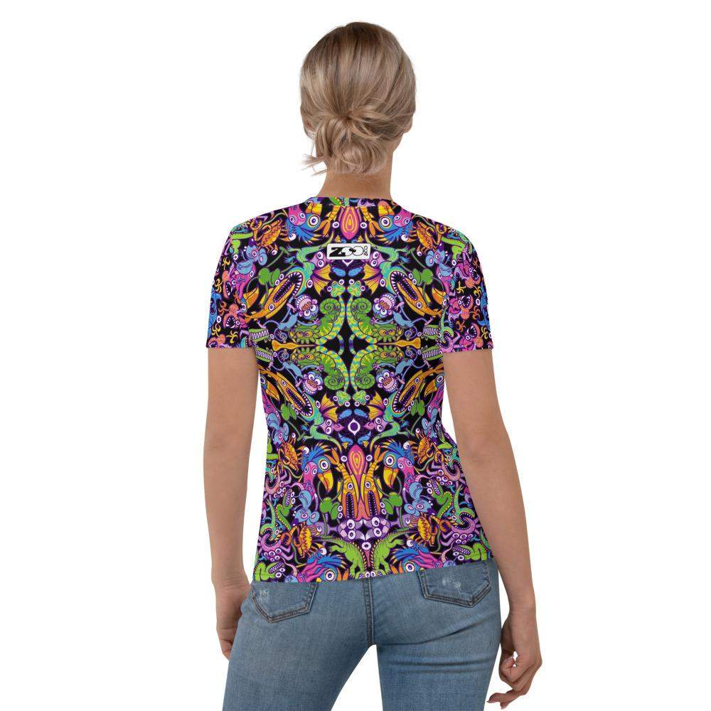 Eccentric critters in a lively crazy festival Women's T-shirt-All-over print T-Shirts