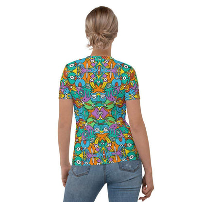 Fantastic doodle world full of weird creatures Women's T-shirt-All-over print T-Shirts