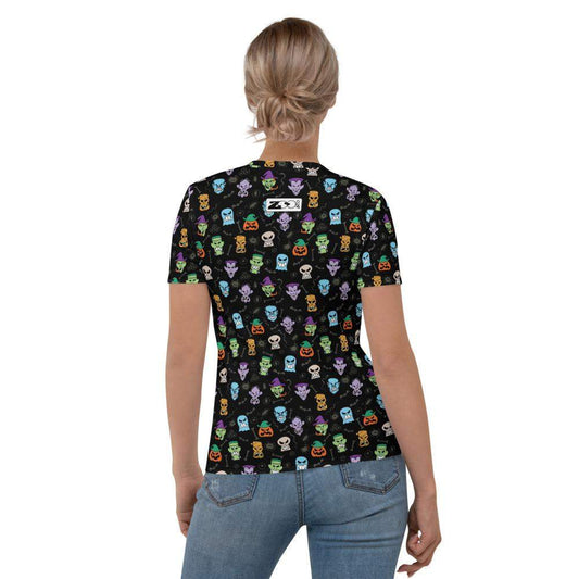 Scary Halloween faces Women's T-shirt-All-over print T-Shirts