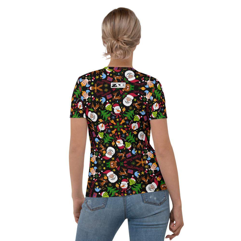 The joy of Christmas pattern design Women's T-shirt-All-over print T-Shirts