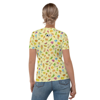 Enjoy happy summer pattern design All over print Women's T-shirt. Back view
