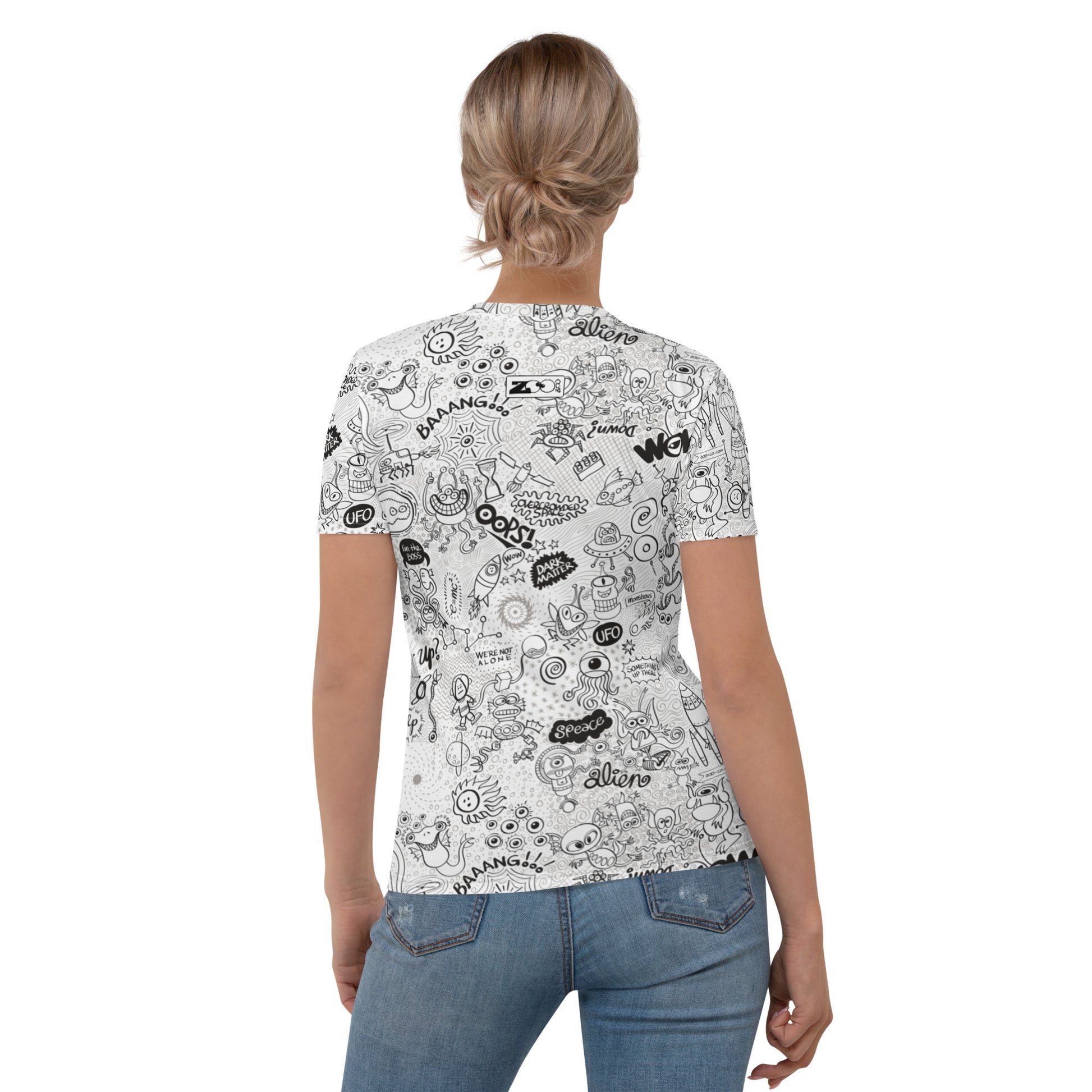 Celebrating the most comprehensive Doodle art of the universe Women's T-shirt. Back view