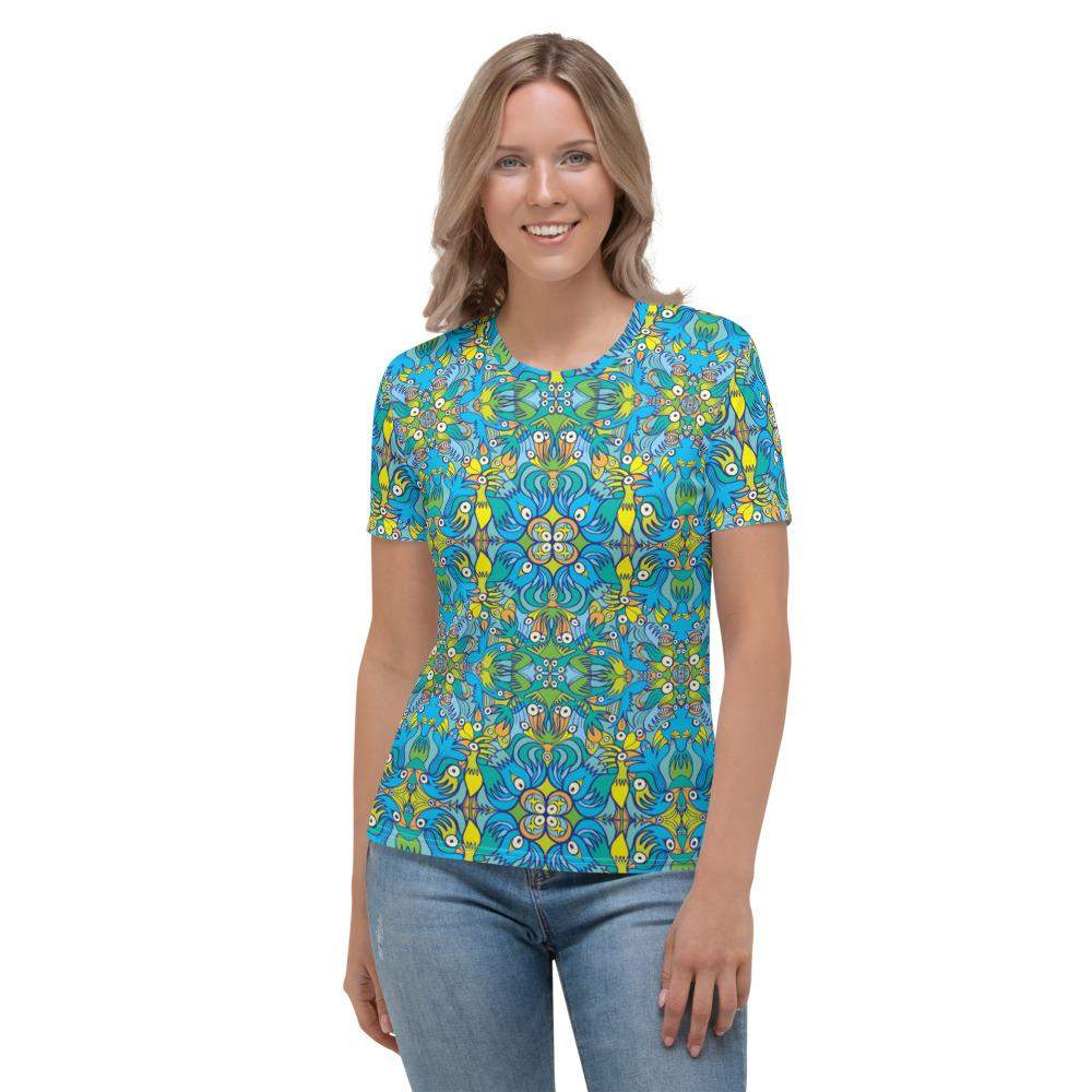 Exotic birds tropical pattern Women's T-shirt-All-over print T-Shirts