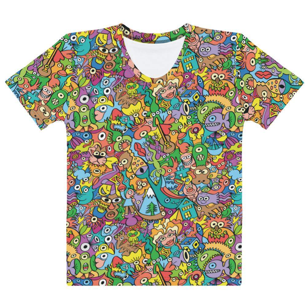 Cheerful crowd enjoying a lively carnival Women's T-shirt-All-over print T-Shirts