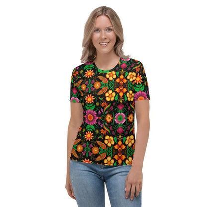 Wild flowers in a luxuriant jungle Women's T-shirt-All-over print T-Shirts