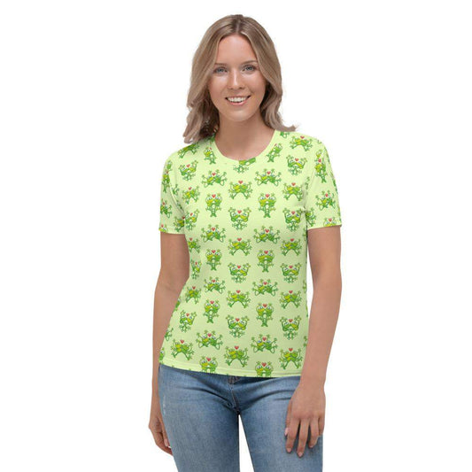 Green frogs are calling for love Women's T-shirt-All-over print T-Shirts