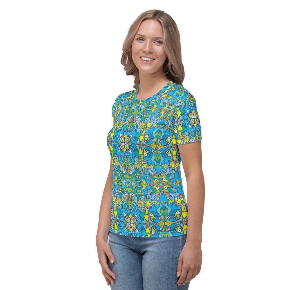 Exotic birds tropical pattern Women's T-shirt-All-over print T-Shirts