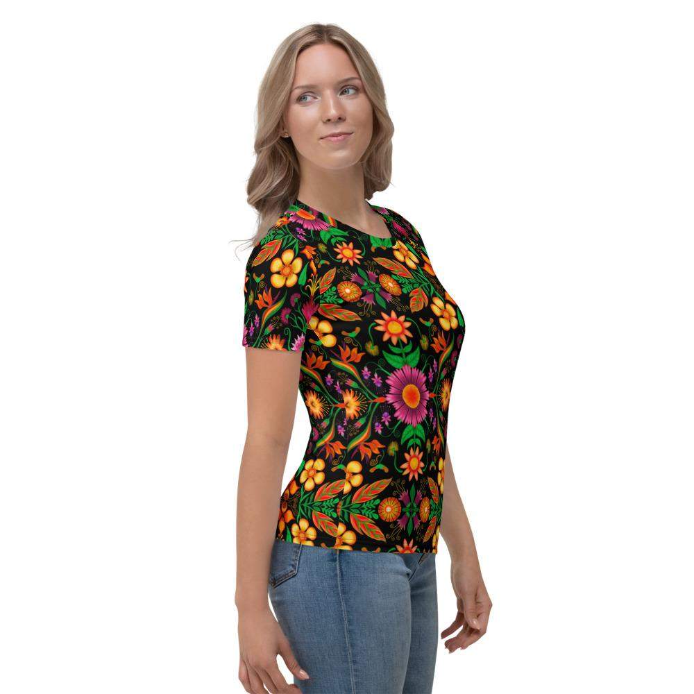 Wild flowers in a luxuriant jungle Women's T-shirt-All-over print T-Shirts