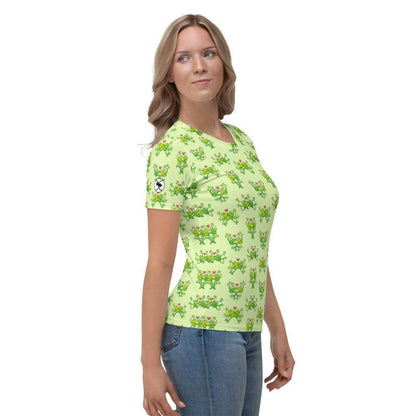 Green frogs are calling for love Women's T-shirt-All-over print T-Shirts