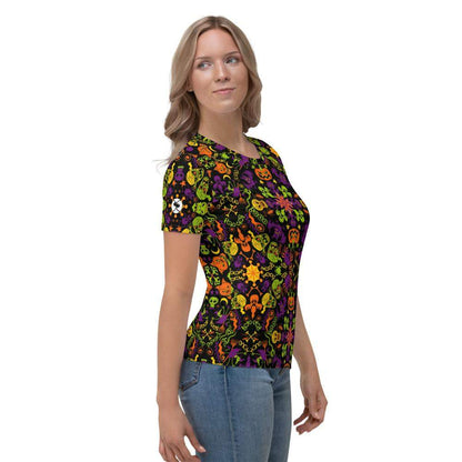 All Halloween stars in a creepy pattern design Women's T-shirt-All-over print T-Shirts
