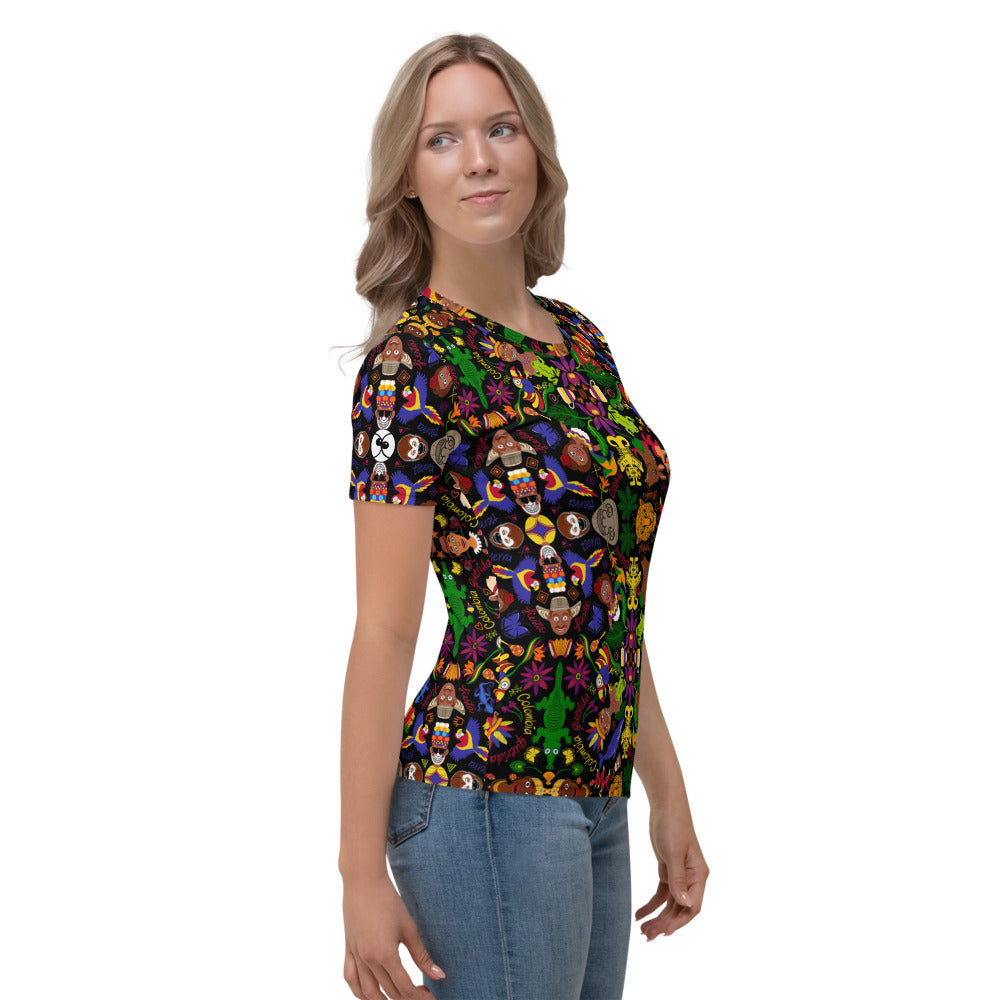 Colombia, the charm of a magical country Women's T-shirt. Side view