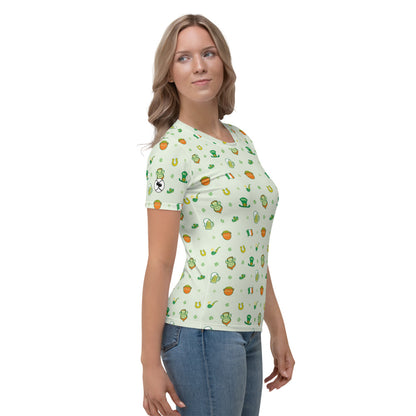 Celebrate Saint Patrick's Day in style pattern design Women's T-shirt. Side view