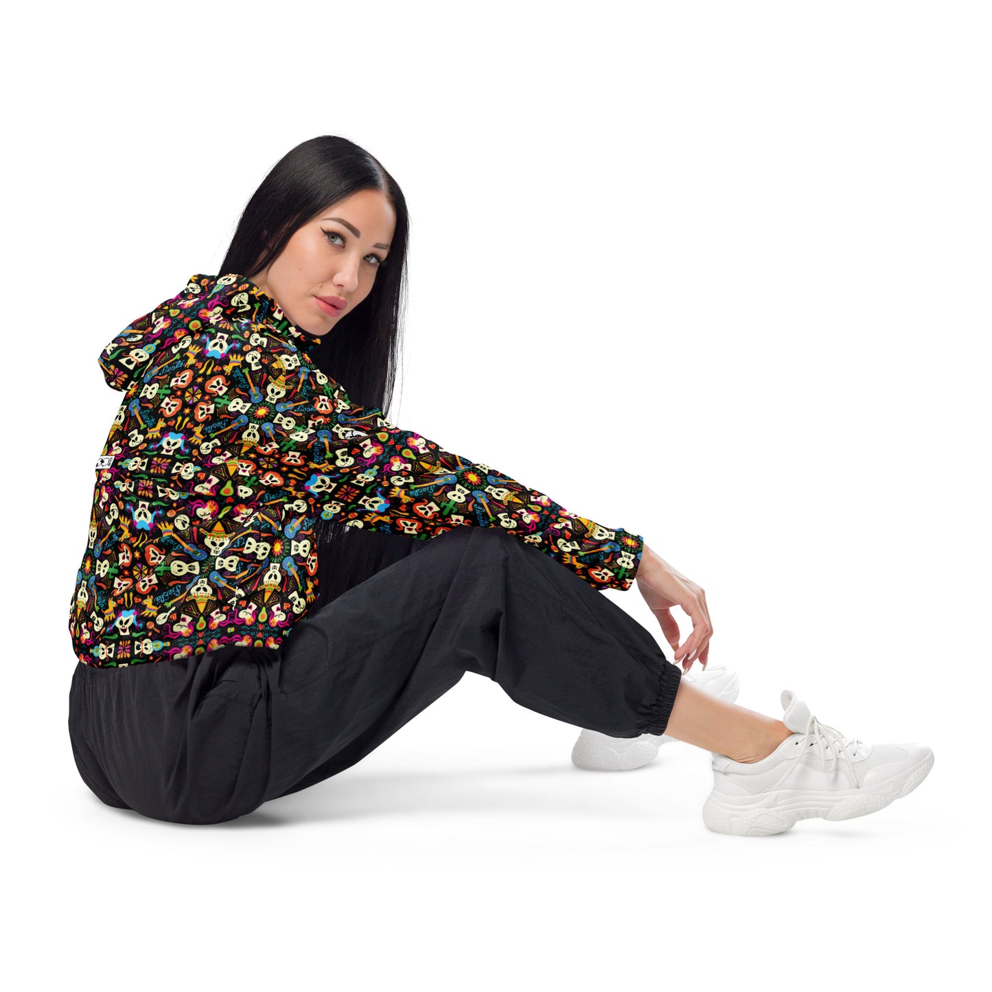 Day of the dead Mexican holiday Women’s cropped windbreaker. Lifestyle