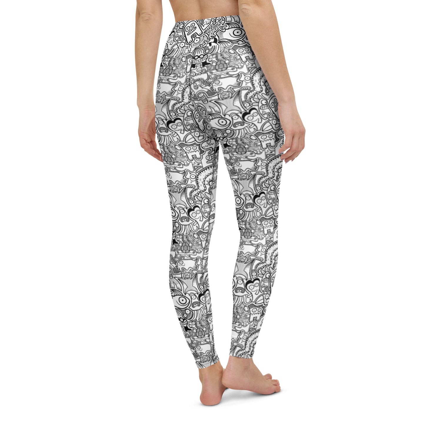 Fill your world with cool doodles Yoga Leggings. Back view