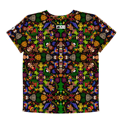 Colombia, the charm of a magical country Youth crew neck t-shirt. Back view. All-over print