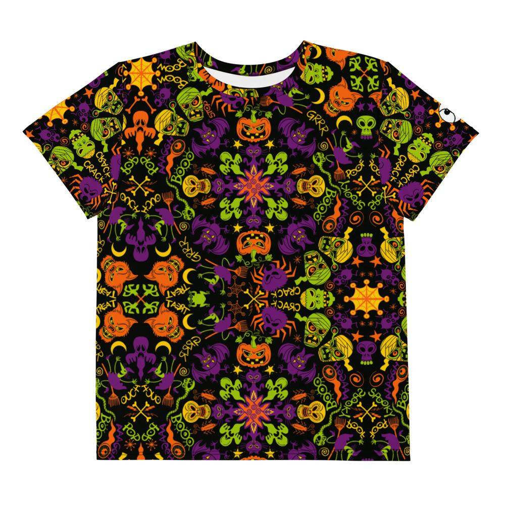 All Halloween stars in a creepy pattern design Youth crew neck t-shirt-Youth crew neck t-shirt