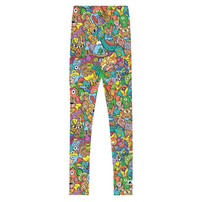 Cheerful crowd enjoying a lively carnival Youth Leggings-Youth Leggings