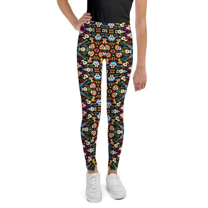 Day of the dead Mexican holiday Youth Leggings-Youth Leggings