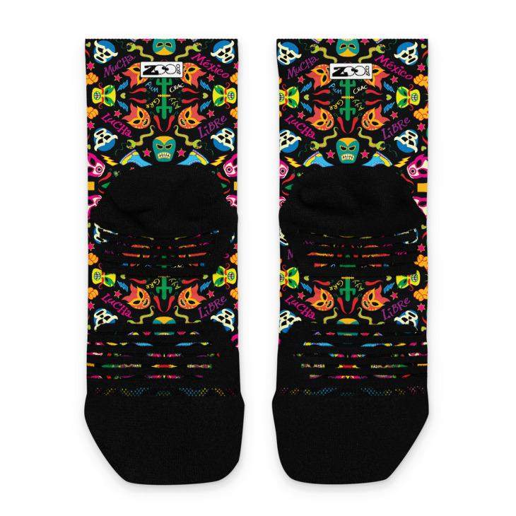 Mexican wrestlers colorful party Ankle socks-Ankle socks