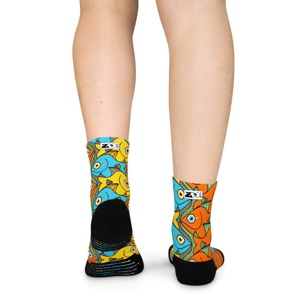 Smiling colorful fishes pattern Ankle socks-Ankle socks