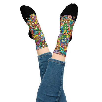 Cheerful crowd enjoying a lively carnival Ankle socks-Ankle socks