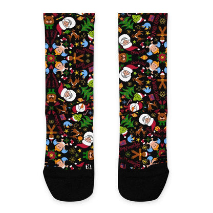 The joy of Christmas pattern design Basketball socks-Basketball socks