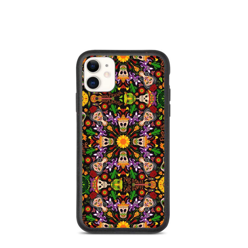 Mexican skulls celebrating the Day of the dead Biodegradable phone case-Biodegradable iPhone cases