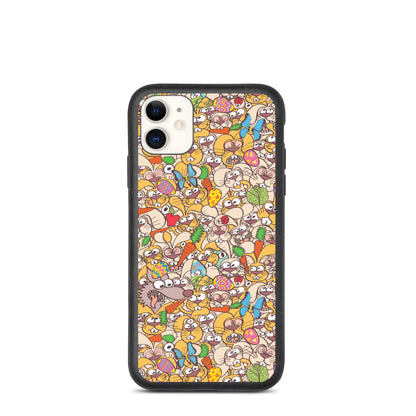 Thousands of crazy bunnies celebrating Easter Biodegradable phone case. iPhone 11