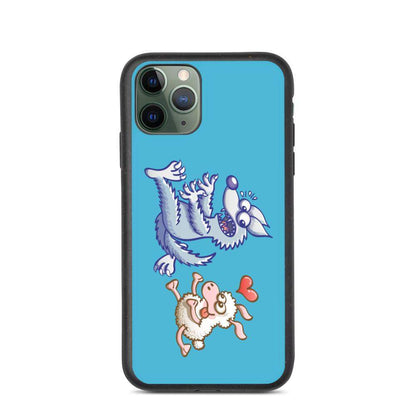 Sheep in love running after a wolf Biodegradable phone case-Biodegradable iPhone cases