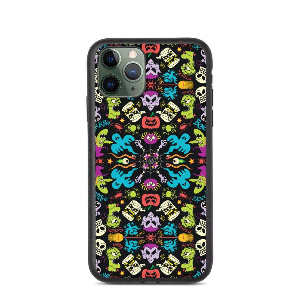 Spooky Halloween characters in a pattern design Biodegradable phone case-Biodegradable iPhone cases