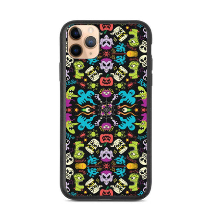 Spooky Halloween characters in a pattern design Biodegradable phone case-Biodegradable iPhone cases