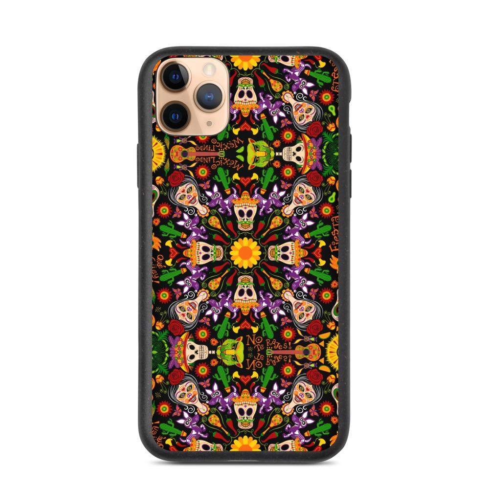 Mexican skulls celebrating the Day of the dead Biodegradable phone case-Biodegradable iPhone cases