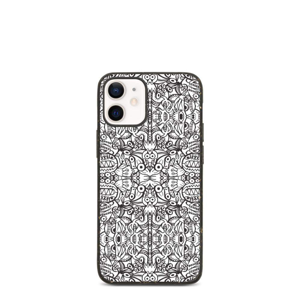 Brush style doodle critters Biodegradable phone case-Biodegradable iPhone cases