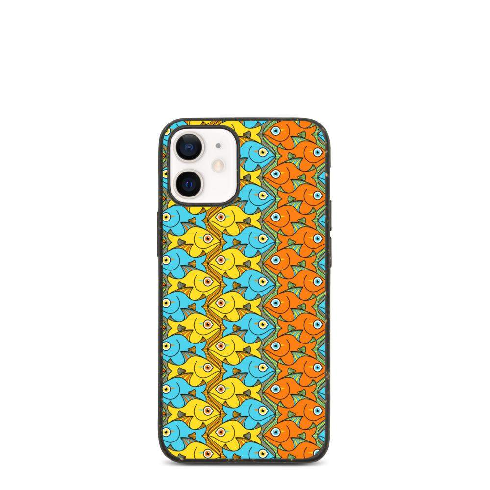 Smiling fishes colorful pattern Biodegradable phone case-Biodegradable iPhone cases