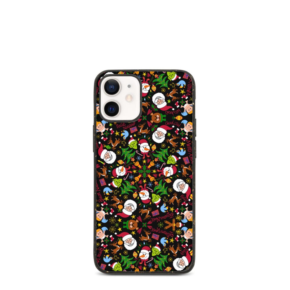 The joy of Christmas pattern design Biodegradable phone case. iPhone 12 mini