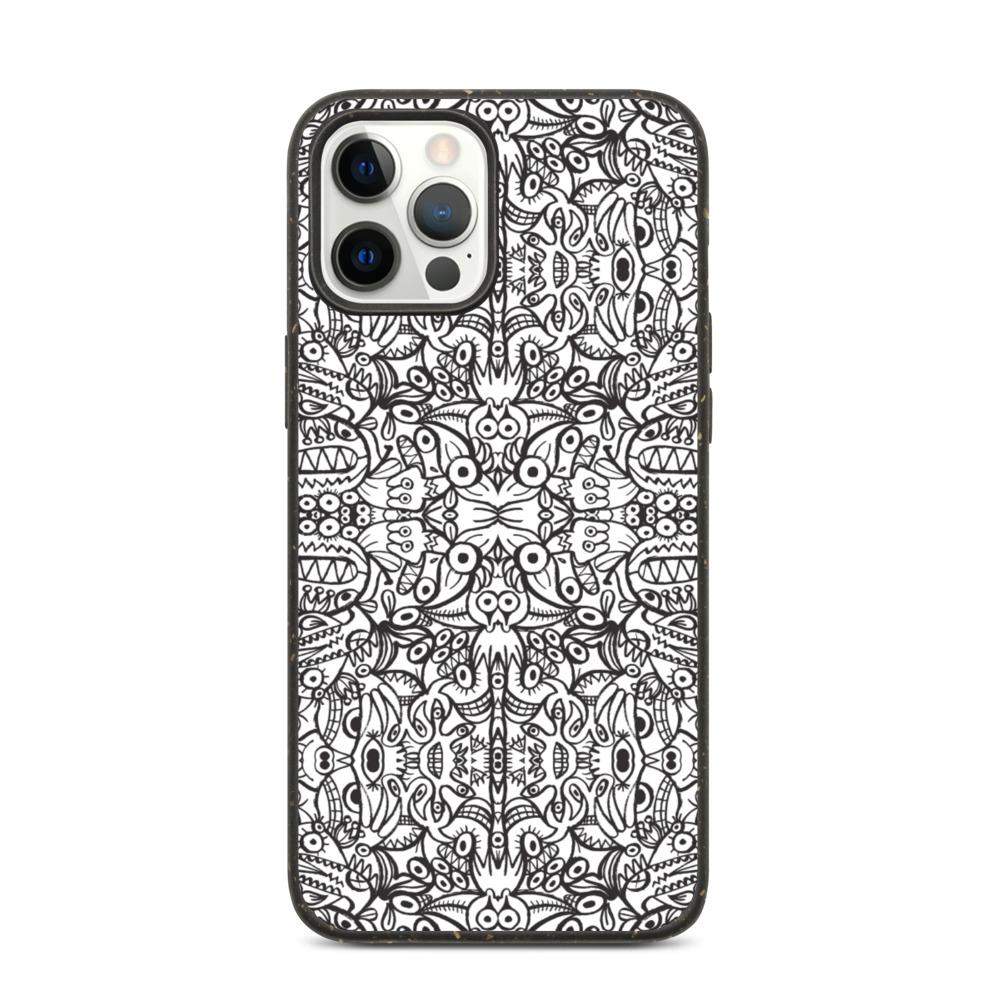 Brush style doodle critters Biodegradable phone case-Biodegradable iPhone cases