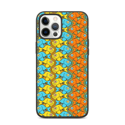 Smiling fishes colorful pattern Biodegradable phone case-Biodegradable iPhone cases