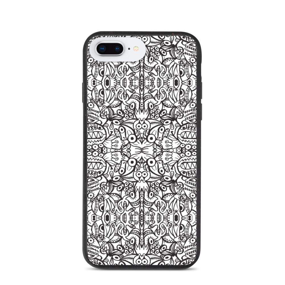 Brush style doodle critters Biodegradable phone case-Biodegradable iPhone cases
