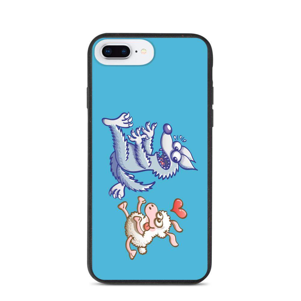 Sheep in love running after a wolf Biodegradable phone case-Biodegradable iPhone cases